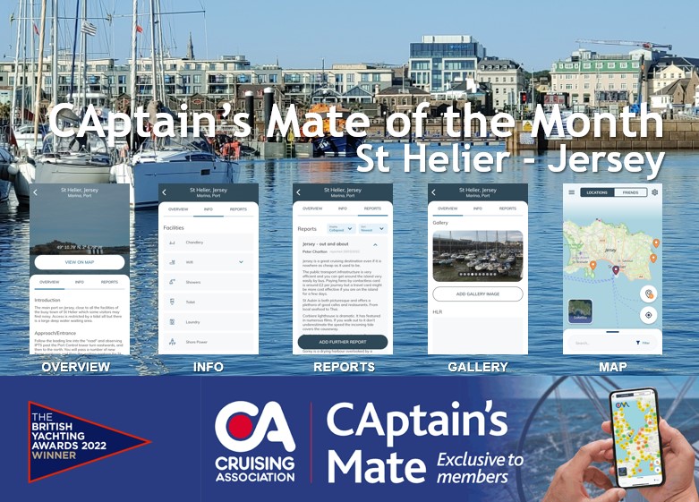 Detailed cruising information on CAptain's Mate for St Helier, Jersey