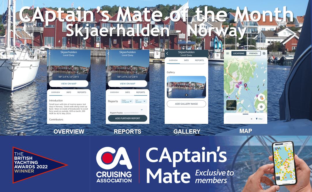Detailed cruising information on CAptain's Mate for Skjaerhalden, Norway