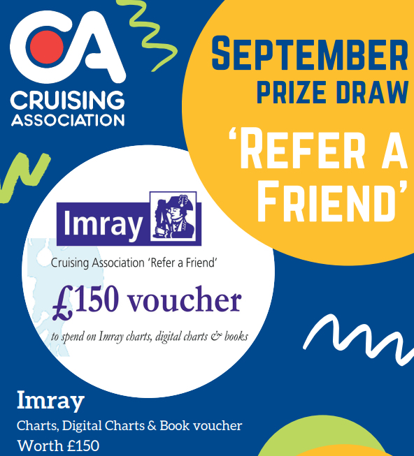 Refer A Friend prize for September, a £150 voucher from Imray