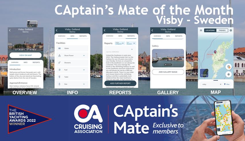 Detailed cruising information on CAptain's Mate for Visby, Sweden