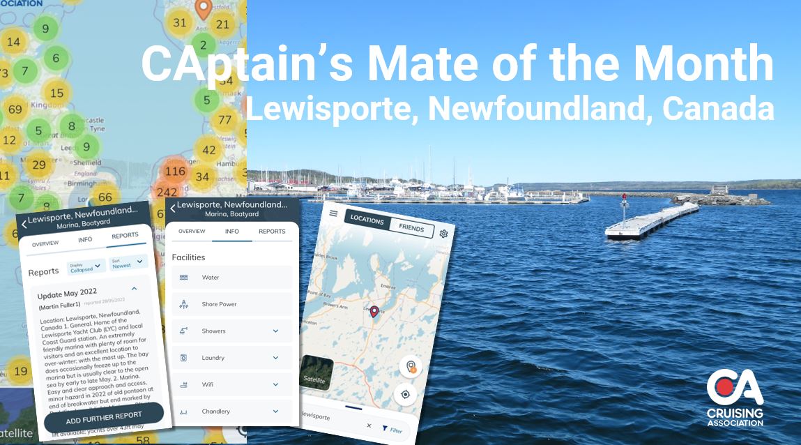 Detailed cruising information on CAptain's Mate for Lewisporte, Newfoundland, Canada