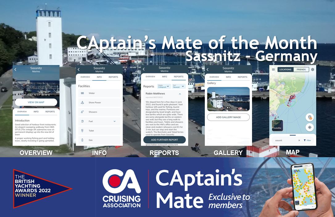 Detailed cruising information on CAptain's Mate for Sassnitz, Germany