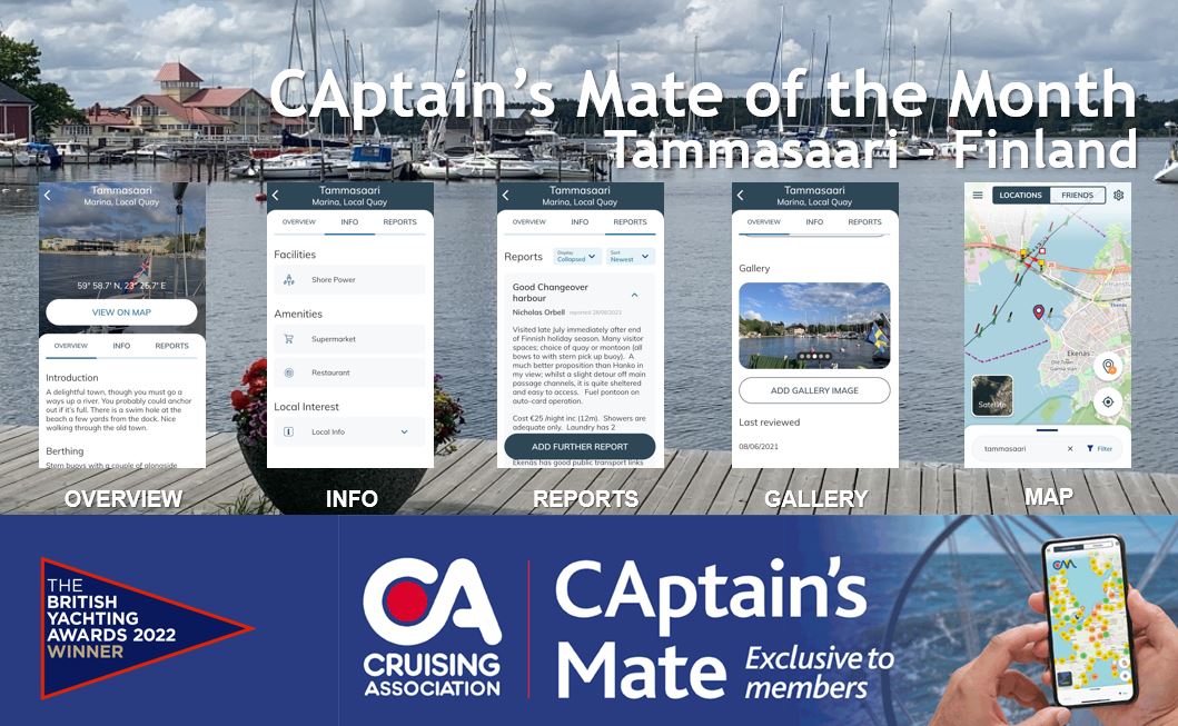 Detailed cruising information on CAptain's Mate for Tammasaari, Finland