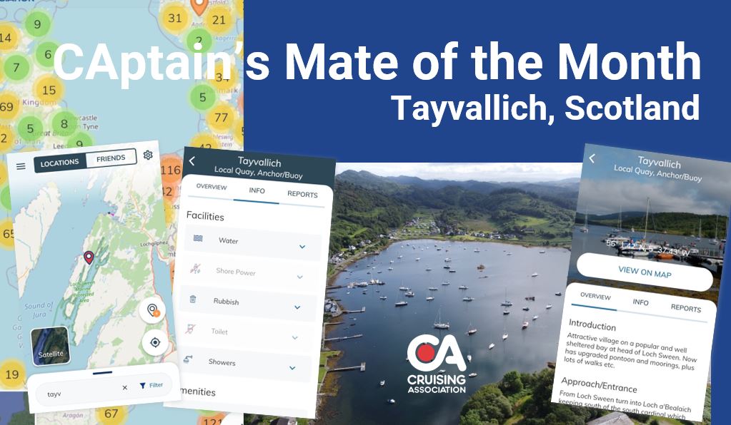 Detailed cruising information on CAptain's Mate for Tayvallich, Scotland