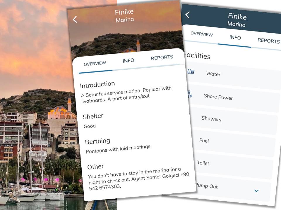 Detailed cruising information on CAptain's Mate for Finike, Turkey