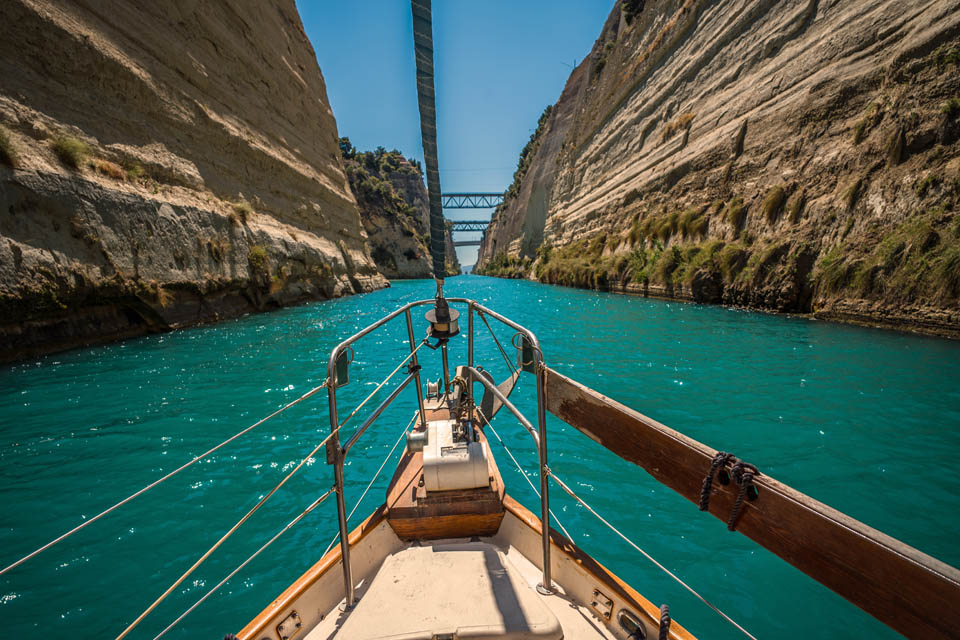 Transiting the Corinth Canal, Greece