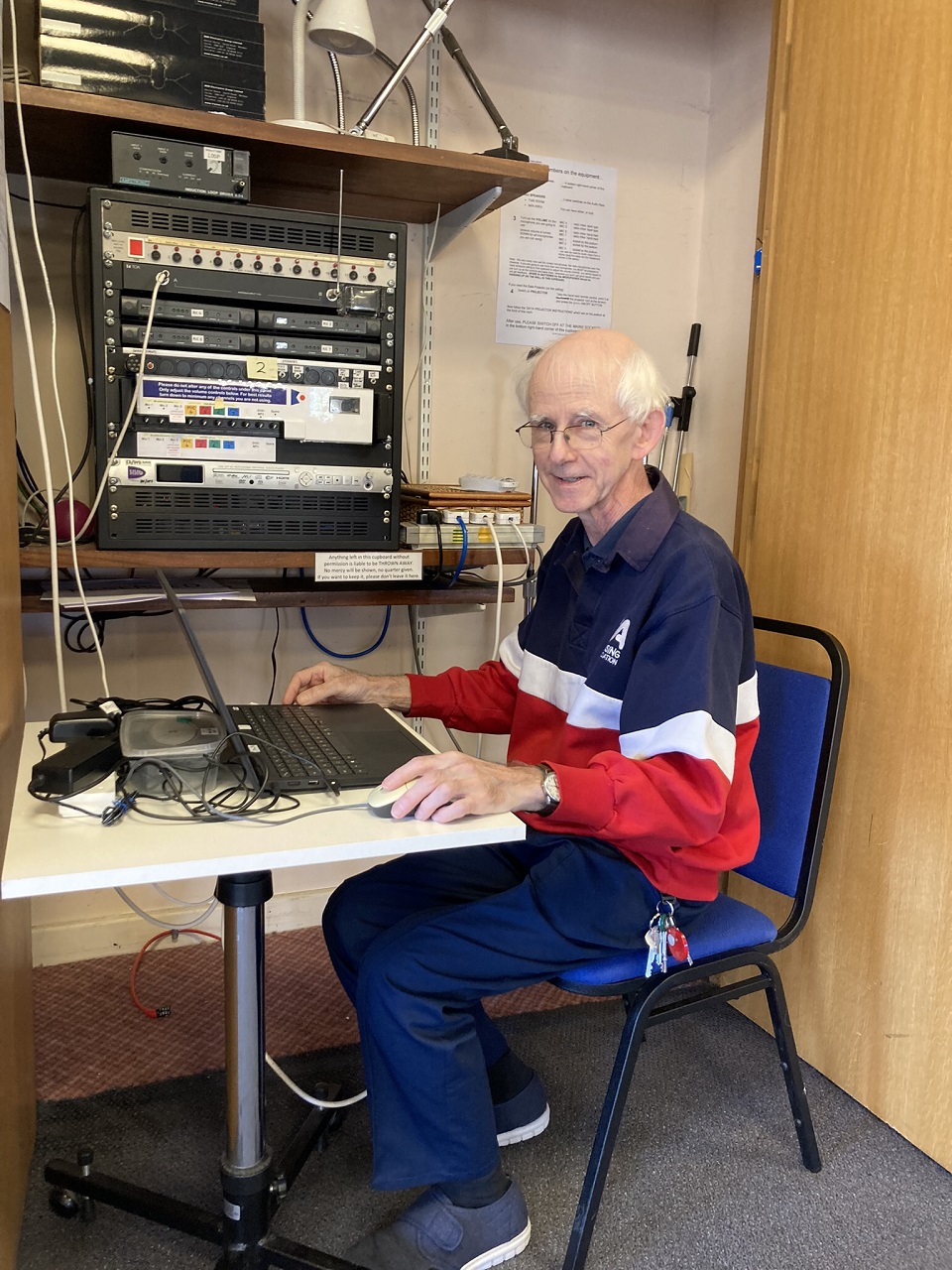 Jeremy Batch handling the tech during the CA London hybrid lectures