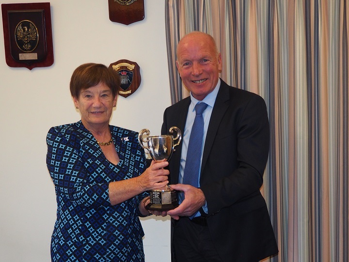 Judith Grimwade, presented with the Brittain Cup, in conjunction with Mike Henderson, not present