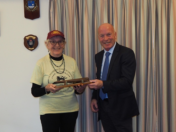 Liz Dodwell, presented with The Fid