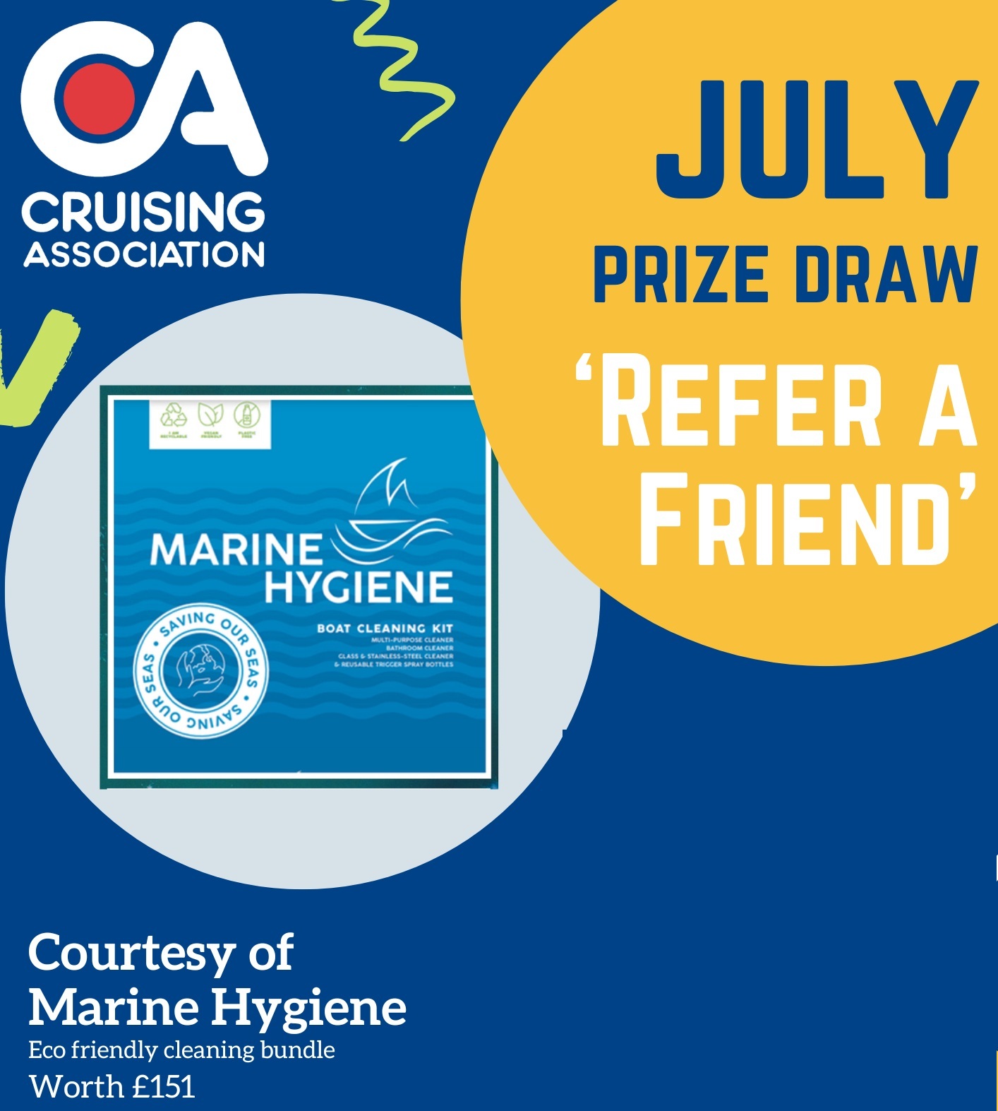 July's Refer a Friend prize draw - cleaning bundle from Marine Hygiene