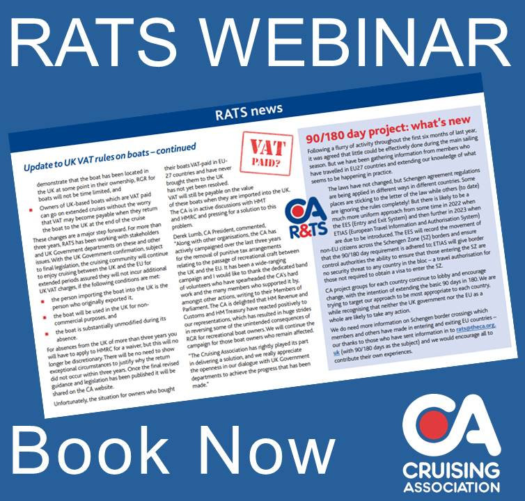 Cruising Association RATS webinar on Brexit issues