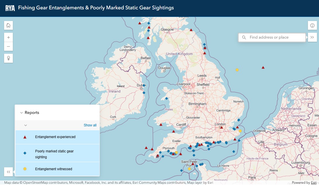 RYA reporting map as at 27 July 2026