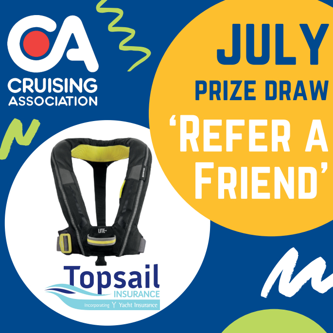 Refer a Friend prize draw for a Spinlock Deckvest LITE+ 170N life jacket, courtesy of Topsail Insurance