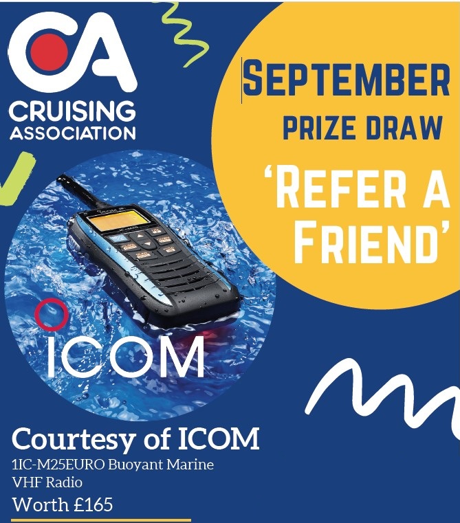 September Refer a Friend prize: ICOM IC-M25EURO Buoyant Marine VHF Radio worth £165.
