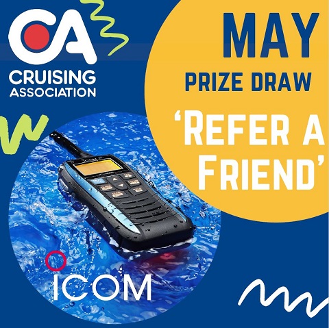 CA's May Refer a Friend prize draw - Icom handdheld VHF IC-M25EURO radio worth £140