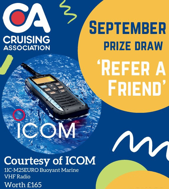 September Refer a Friend prize: ICOM IC-M25EURO Buoyant Marine VHF Radio worth £165.