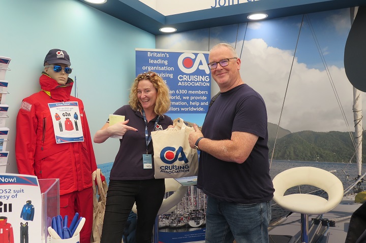 CA welcoming new member at Southampton International Boat Show