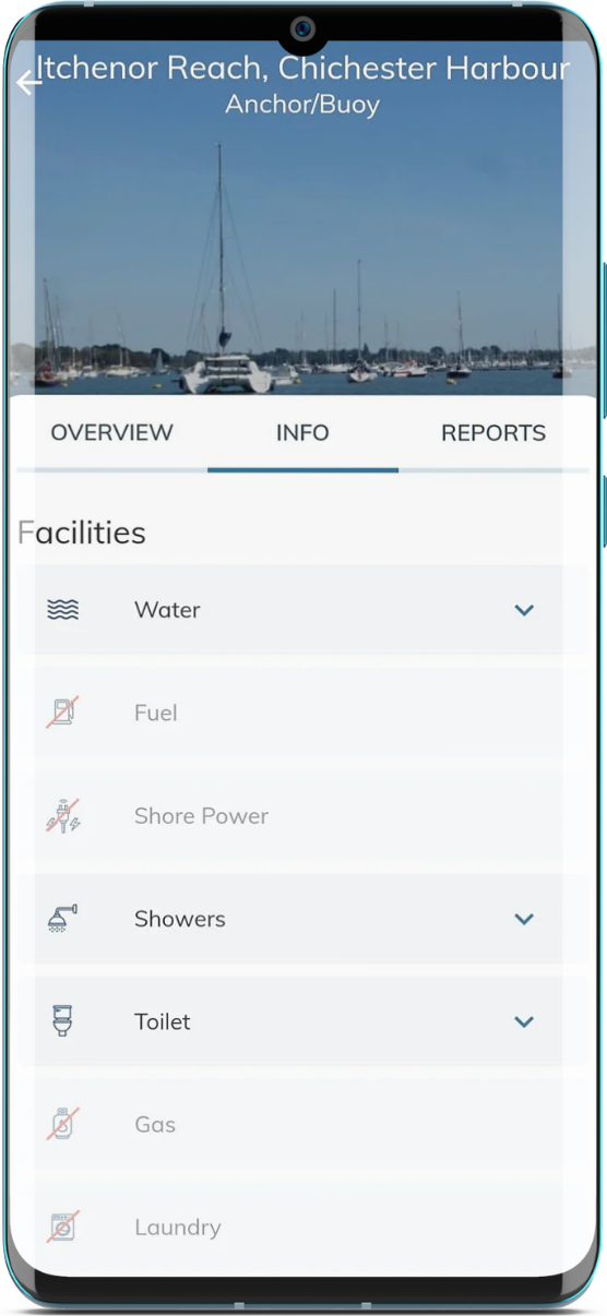 CAptain's Mate app - details on facilities available at marinas, ports, harbours and anchorages around the world