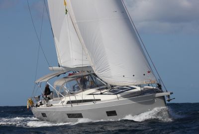 Khamsin sailing into Bequia, Saint Vincent and the Grenadines